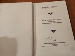 Baptist Beliefs by E. Y. Mullins Antique Hardcover 1912