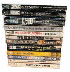 Action Lot of 12 Books Survivalist Louis Lamour Thriller Mystery Western 80’s