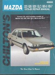 Chilton’s Mazda 323/626/929/GLC/MX-6/RX-7 1978-89 Repair Manual 46800 MN2268