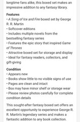 George R.R. Martin A Song of Ice and Fire 7 Book Box Set Never Read Like New