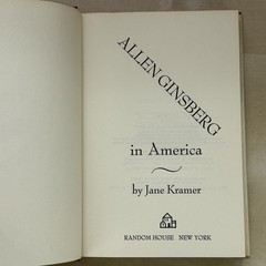 Allen Ginsberg in America by Jane Kramer Hardcover DJ 1969 1st Printing