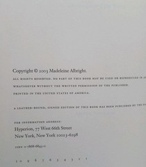 MADELINE ALBRIGHT “Madam Secretary A Memoir” Hand Signed Autograph First Edition