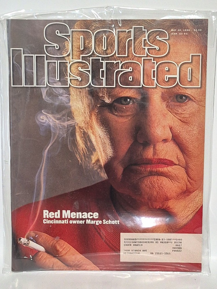Sports Illustrated magazine Marge Schott Cincinnati Reds baseball May 20 1996