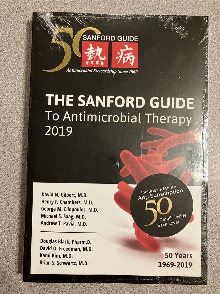 The Sanford Guide to Antimicrobial Therapy 2019 – PAPERBACK  – NEW IN PLASTIC