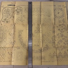 Rare Antique French Embroidery Pattern Sheet – Cendrillon Journal (February1858)