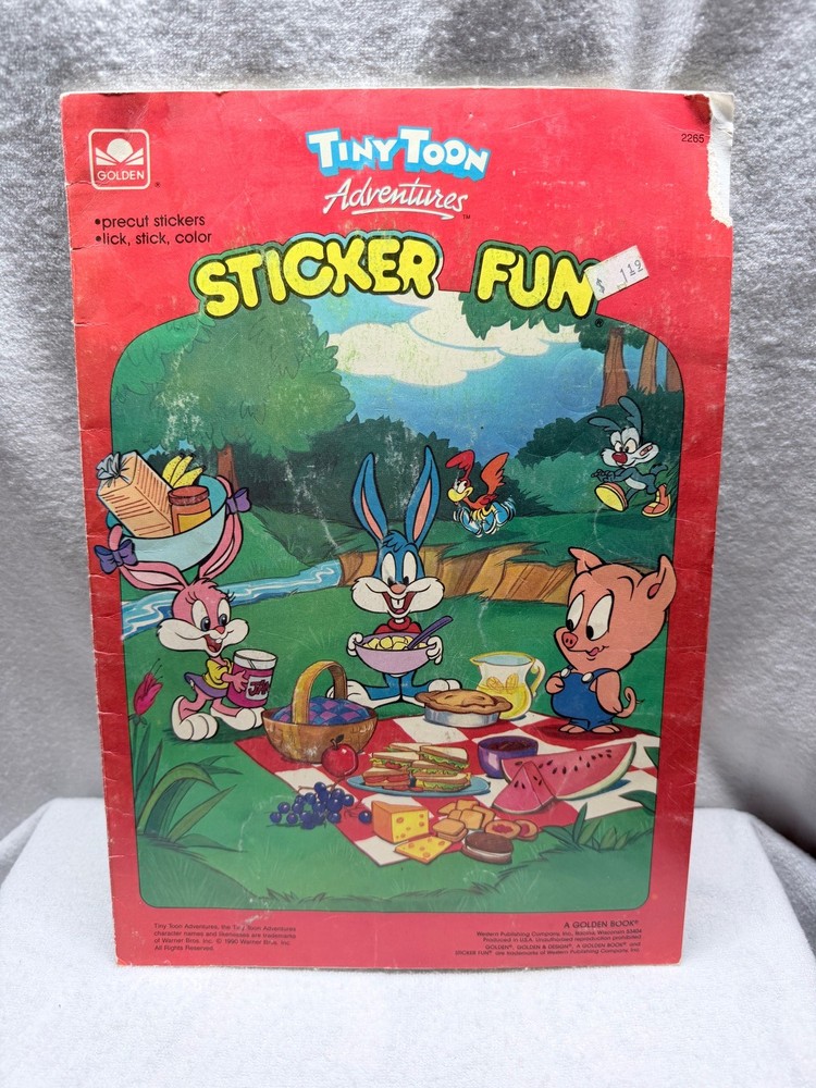 Tiny Toon Adventures Sticker Fun Golden Coloring Book Used Condition
