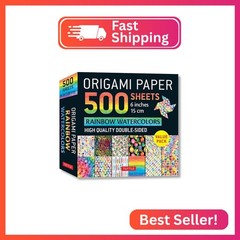 Origami Paper 500 sheets Rainbow Watercolors 6″ (15 cm): Tuttle Origami Paper: D