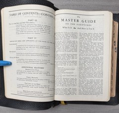 National KJV Bible 1939 Master Guide; Black GENUINE Leather; Indexed; Red Letter
