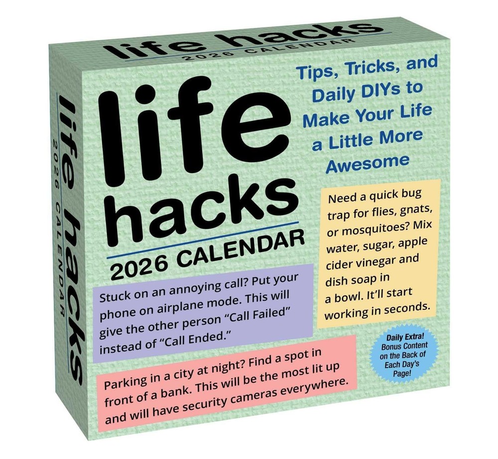 Life Hacks 2026 Day-to-Day Calendar Multi