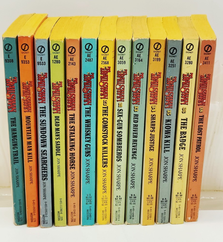 Jon Sharpe lot of 13 different Western paperback books from The Trailsman Series