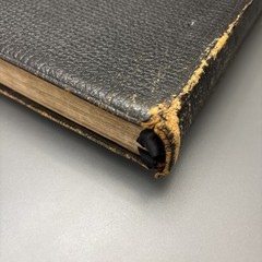 Vintage Holy Bible Black Hand-Grained Morocco Leather Lined Cambridge England
