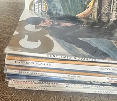 13 Various Bulk Lot Magazines Bazaar Global Traveler GQ Vegas Oxnard 2024-2025