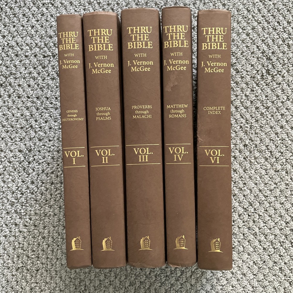 Thru the Bible J Vernon McGee Set Vol 1, 2, 3, 4, 6 1981 Hardcover Commentary