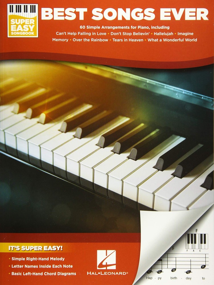 Best Songs Ever Super Easy Piano Songbook – Beginner Piano Book for Adults a…
