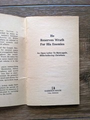He Reserves Wrath For His Enemies Hilton Sutton Rare Vintage – CM1