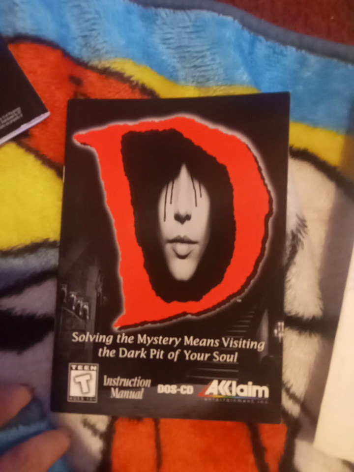 „D” Video Game Acclaim DOS CD ROM Manual ONLY Kenji Eno PC 1995