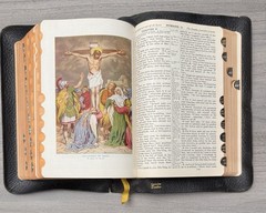 National KJV Bible 1939 Master Guide; Black GENUINE Leather; Indexed; Red Letter