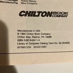 Chilton’s Repair Manual 8411 – Mazda 323/Protege/MX3/MX6/626/Miata 1990-93 46802