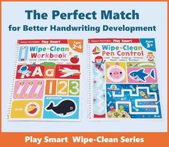 ABIS Wipe Clean Workbook for Kids 80 Pages Trace Letters Numbers Shapes Activ…