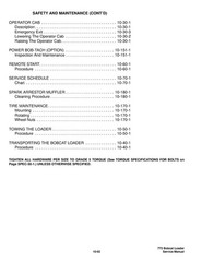 BOBCAT 773 High Flow Turbo G Series Service Manual BINDING COVERING FOLDOUTS
