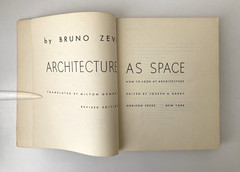 Architecture As Space by Bruno Zevi 1974 Softcover Book