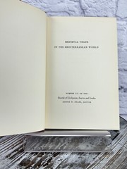 Medieval Trade in the Mediterranean World Robert Lopez 1961 2nd print HC (no-DJ)