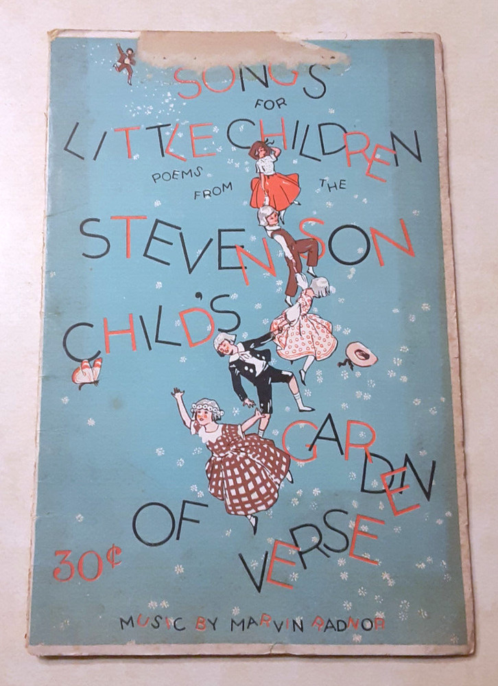 Songs For Little Children Robert Louis Stevenson Antique Vintage Book 1920s 1924