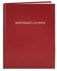 Maintenance Log Book – 120 Pages, 8″x10″, Red Leather Cover, Hardbound Journal