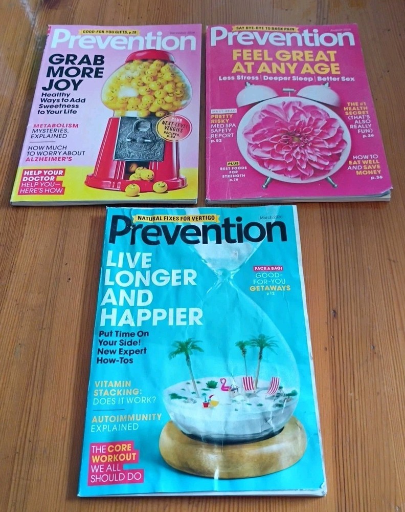 Lot of 3 PREVENTION Magazines August, December 2024 & March 2026 FREE US SHIP