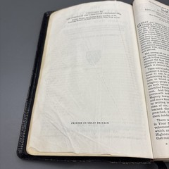 Vintage Holy Bible Black Hand-Grained Morocco Leather Lined Cambridge England