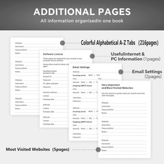 Password Book with Colorful Alphabetical Tabs,5.7″×8.4″ Hardcover Password…
