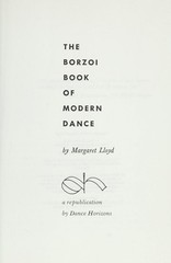 Borzoi Book of Modern Dance Paperback Margaret Lloyd