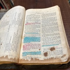 VTG 1973 Holy Bible New Analytical Edition Dickson KJV Moroccan Leather DAMAGED