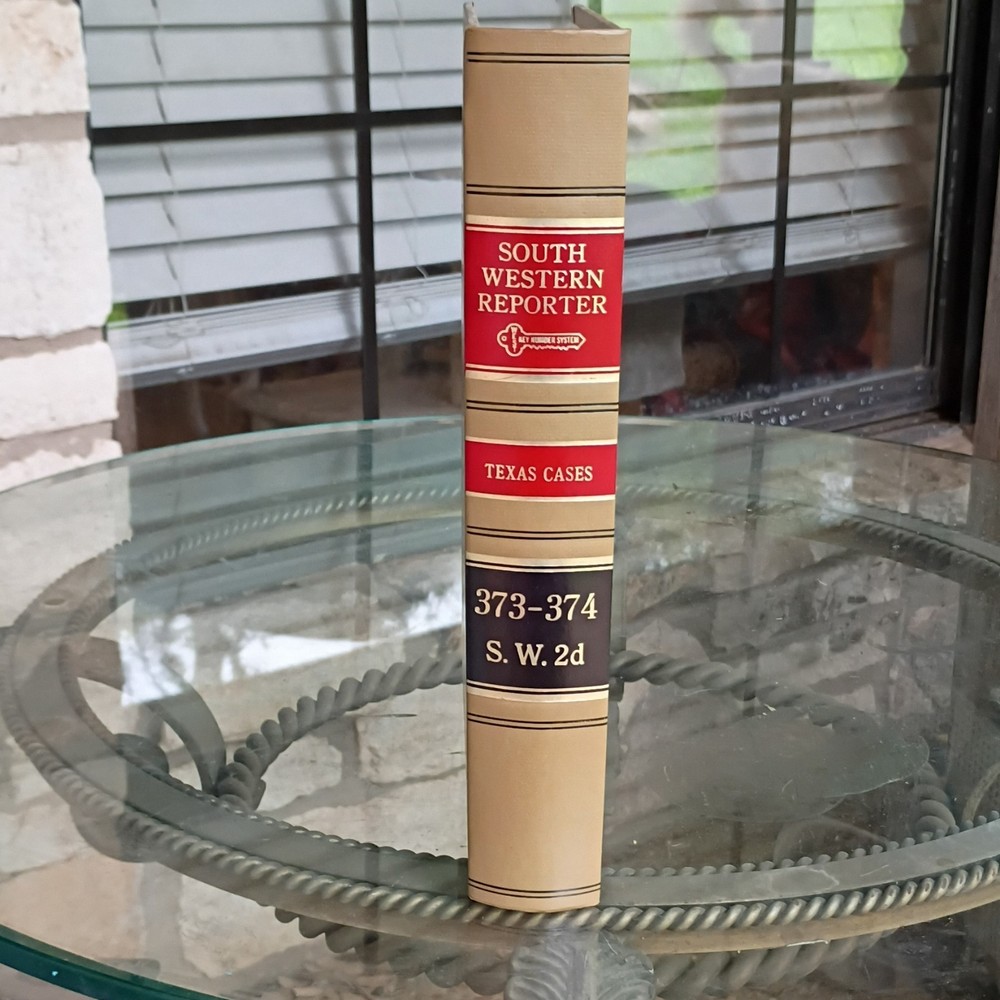 West Publishing South Western Reporter 2d 373-374 (1964) HC Texas Case Law