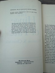 The Hinge of Fate Winston S. Churchill 1950 WWII History Houghton Mifflin