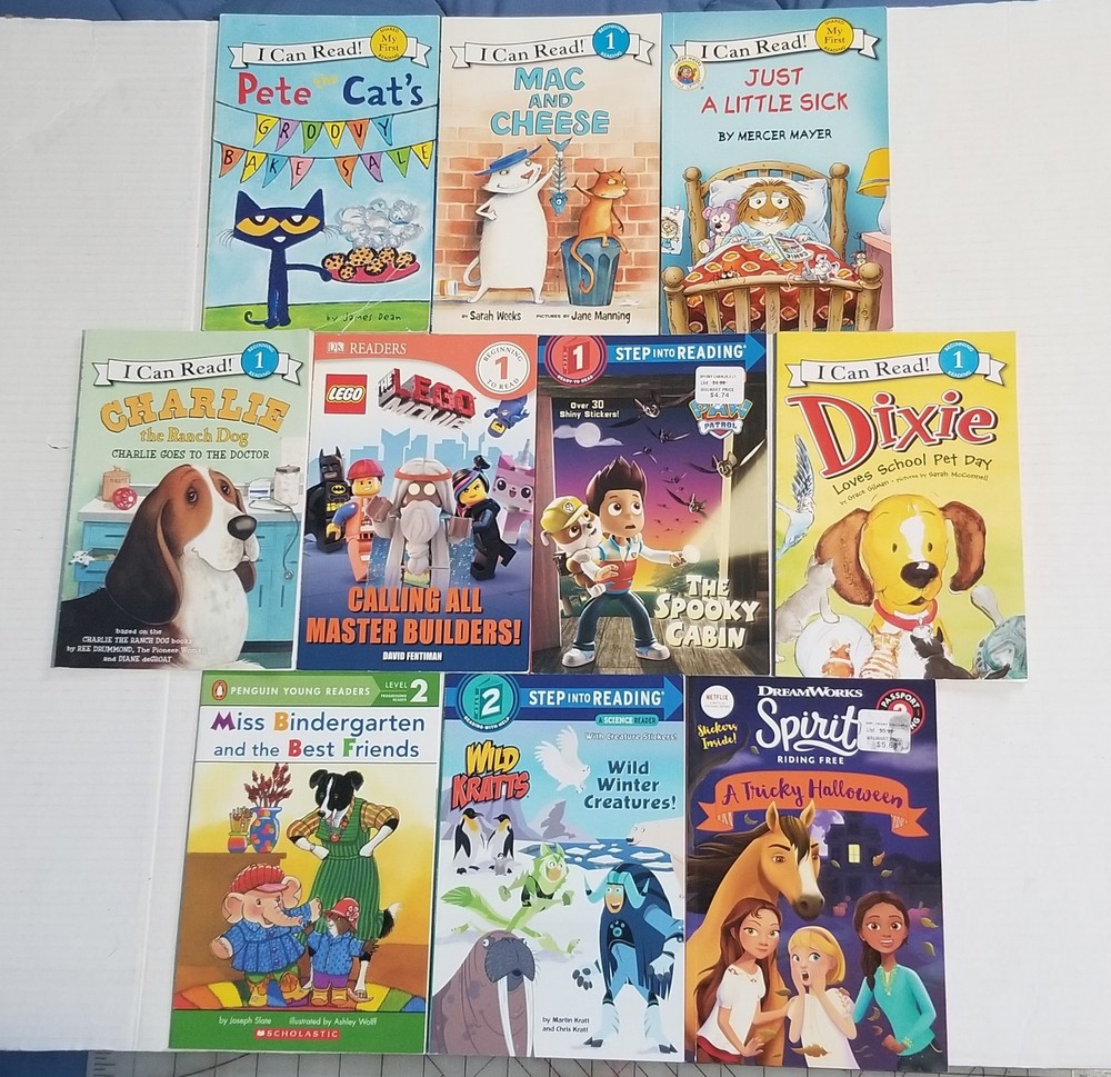 Lot 10 Early Reader Books Learn to Read Kindergarten Level 1 2 Phonics Kids