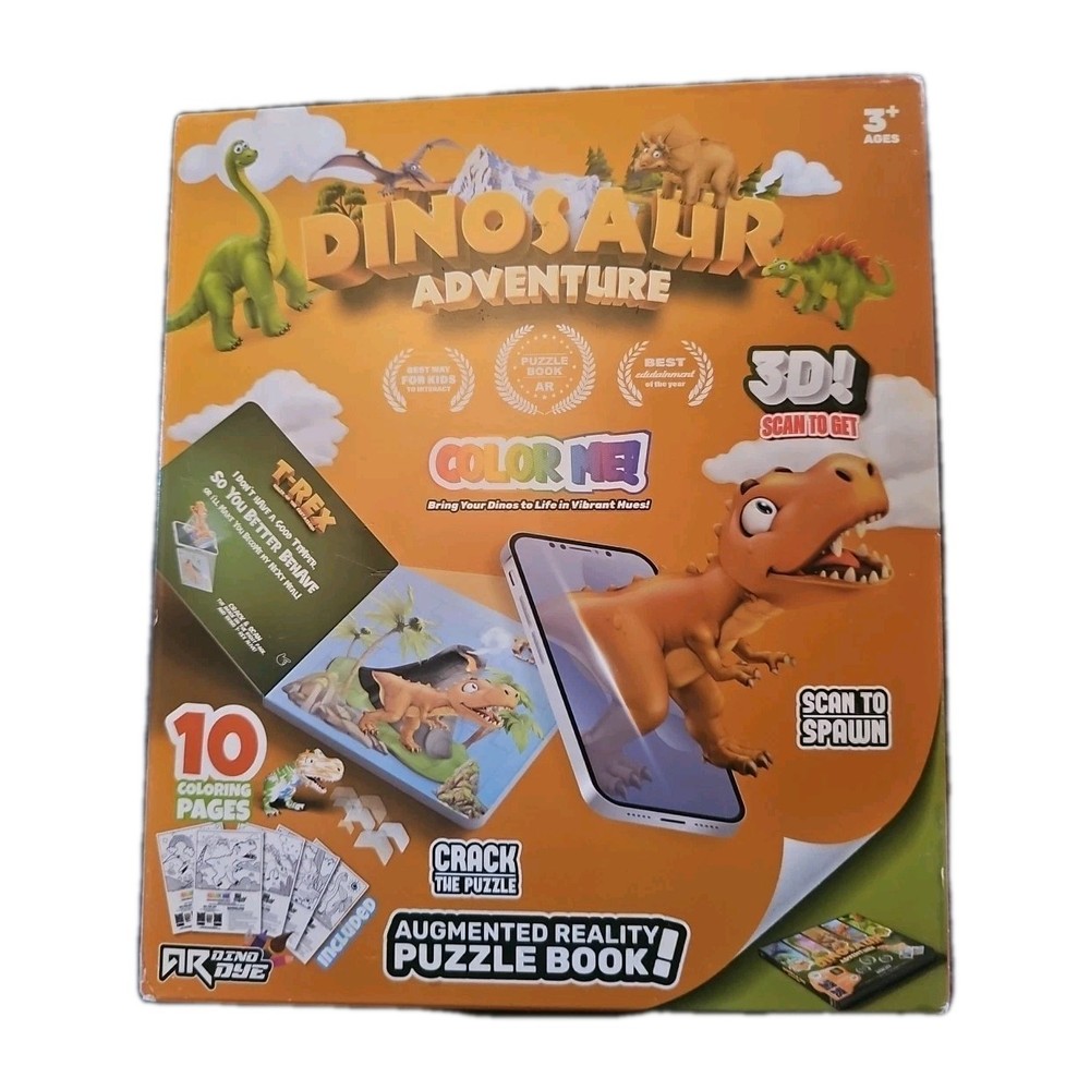 3D Dinosaur Puzzle Toy for Kids | AR App, Interactive Coloring & Walking Dinosau