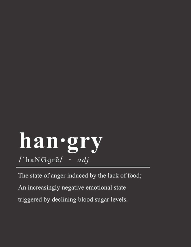Hangry Dictionary Definition Blank Recipe Book (8.5 x 11 Inches)