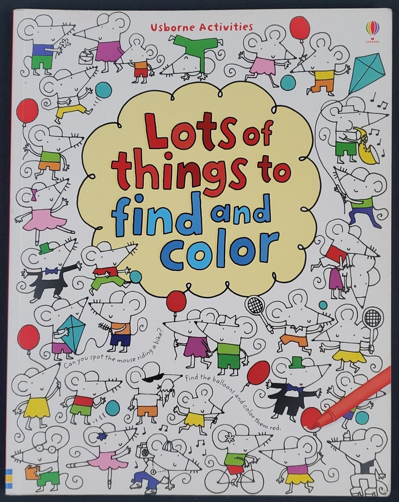 Lots of Things to Find and Color Fiona Watt Trade Paperback Usborne Activities