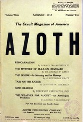 Azoth: The Occult Magazine of America. Near complete run on DVD or USB Drive