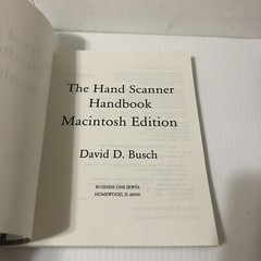 The Hand Scanner Hand Book Macintosh. Edition By David D. Busch