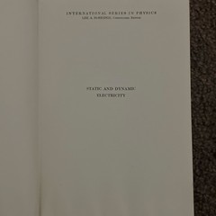 Static and Dynamic Electricity Smythe HC International Series in Physics (1930)