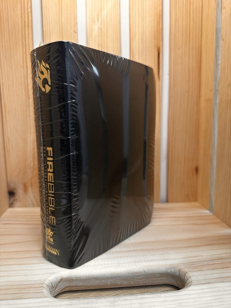 Fire Bible: New International Version Black Bonded Leather