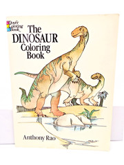 The Dinosaur Coloring Book by Anthony Rao (PB) & 2 Dinosaur Sticker Sets Vintage