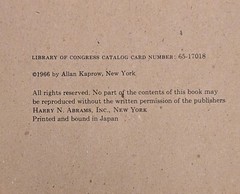 Allan Kaprow ASSEMBLAGE, ENVIRONMENTS & HAPPENINGS rare HC ED1 Abrams 1966