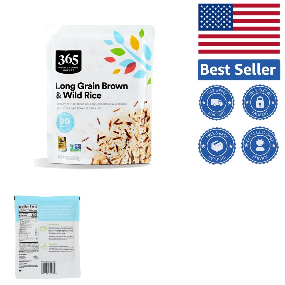 8.8 oz Microwavable Brown & Wild Rice – Healthy & Delicious Grain Base
