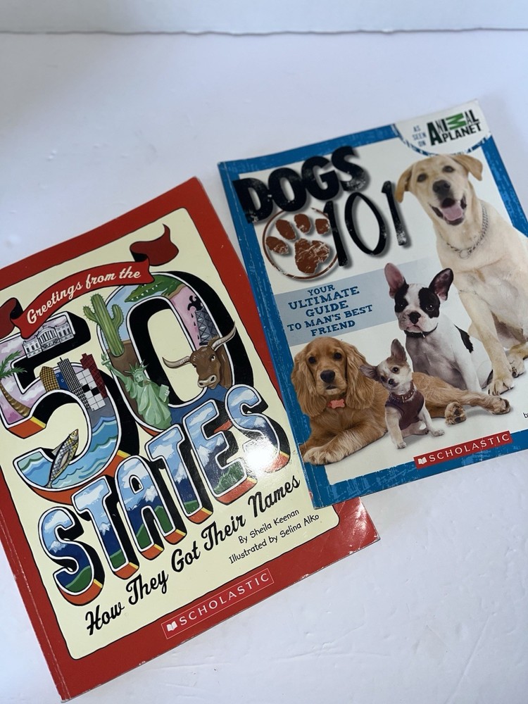 Vintage Scholastic “50 States” And “Dogs 101” Paperback Book Lot
