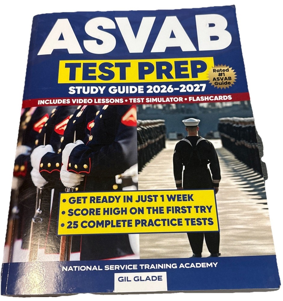 ASVAB Study Guide 2026-2027: 25 Complete Practice Tests* PB Very Good