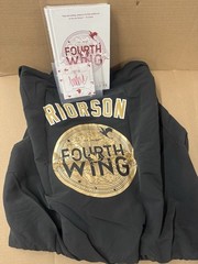 Rebecca Yarros Fourth Wing Redsox Combo Jacket & Book /W Auto Plate (Small) New