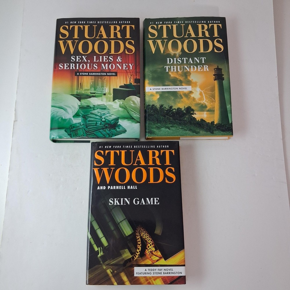 Sex Lies & Serious Money Distant Thunder Skin Game Stuart Woods Black HC Lot 3